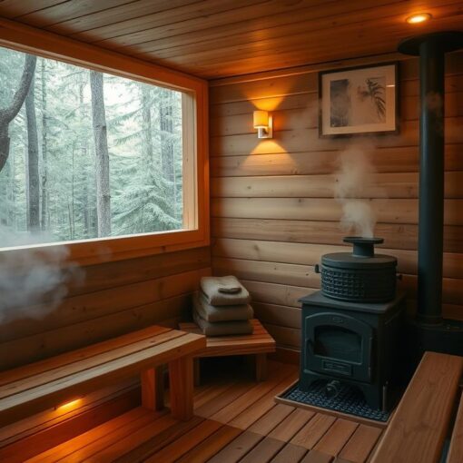 Sauna mit Holzofen