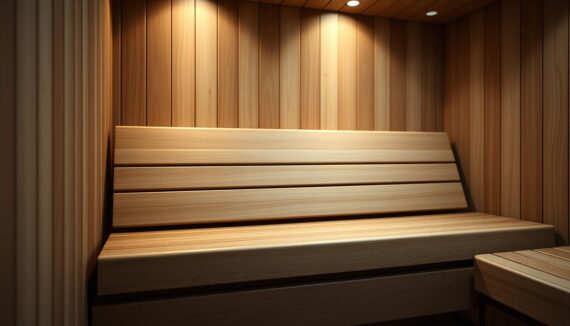 Ergonomische Rückenlehne Sauna