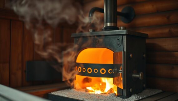 Sauna Holzofen Außenbefeuerung