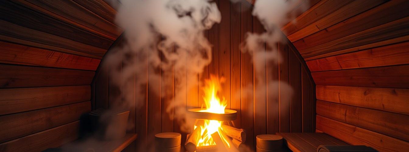 Iglu Sauna mit Holzofen
