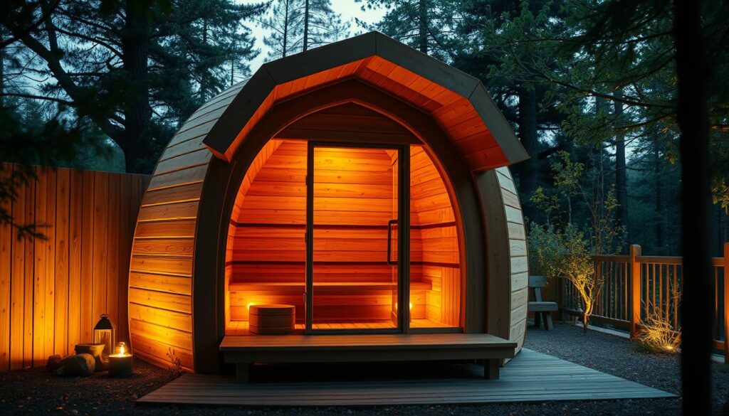 Iglu Sauna Holzkonstruktion