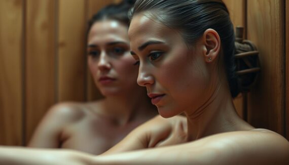 Marmorierte Haut Sauna