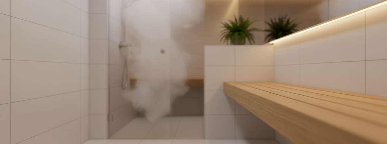 Dampfdusche mit Sitzbank