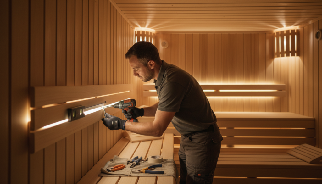Installation Saunabeleuchtung Montage Installation Saunabeleuchtung Montage