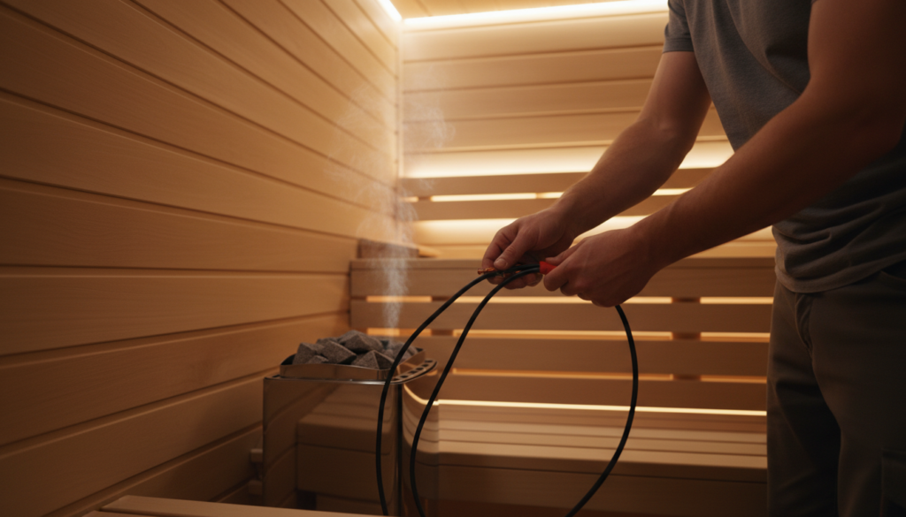 Installation Sauna Verbindungskabel Installation Sauna Verbindungskabel