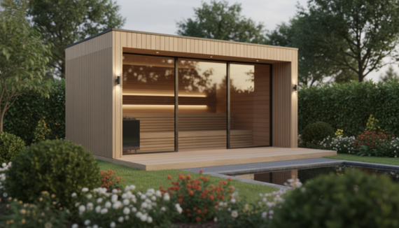Moderne Gartensauna