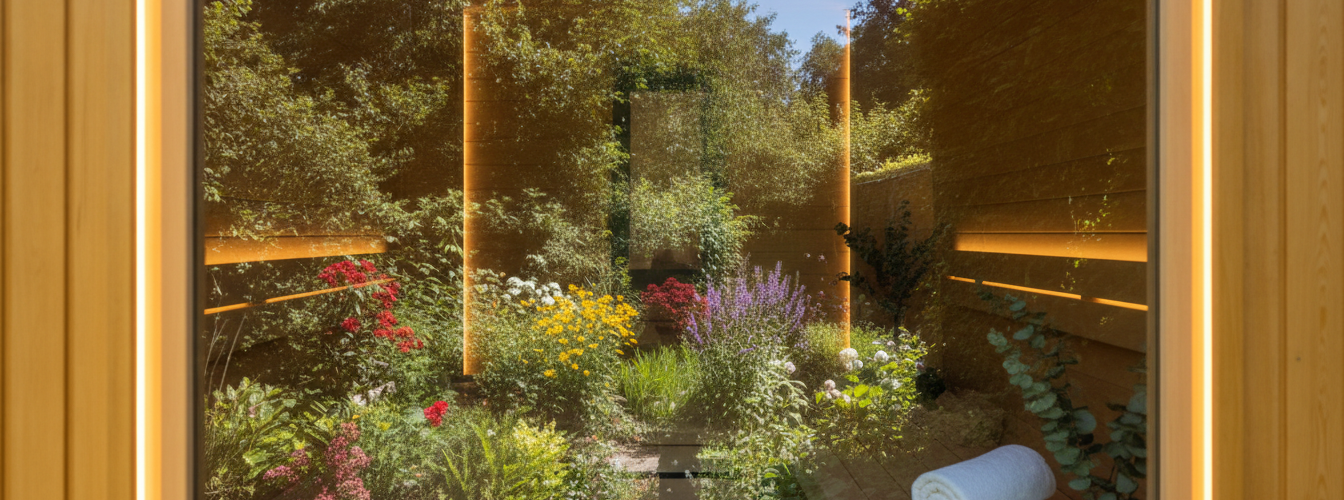 Gartensauna Panoramafenster