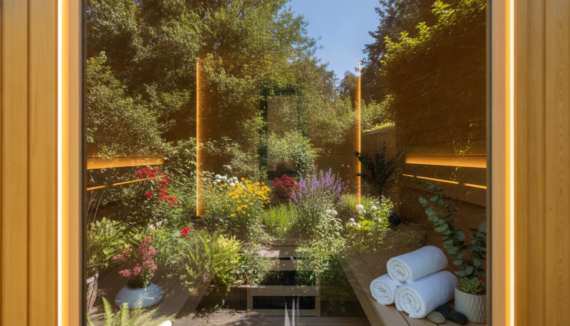 Gartensauna Panoramafenster