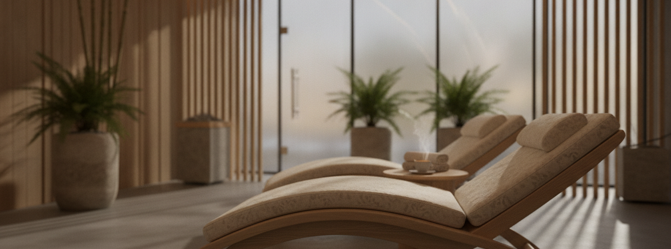 Liegen für Sauna Ruheraum