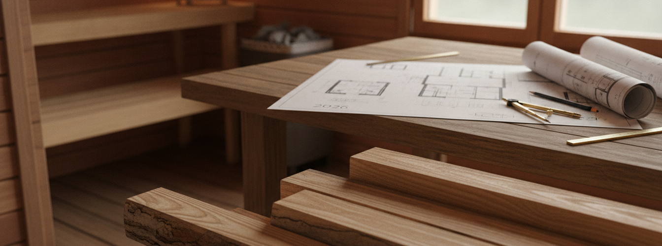 Blockbohlen 70 mm Sauna